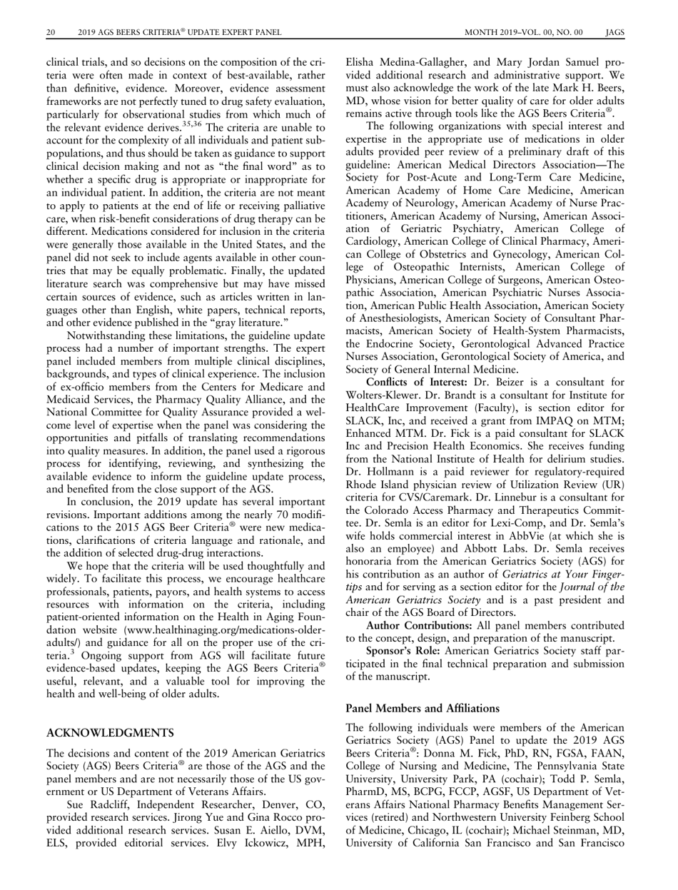American Geriatrics Society 2019 Updated Ags Beers Criteria for Potentially Inappropriate Medication Use in Older Adults - the American Geriatrics Society, Page 20