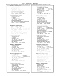 Guide to Vermont&#039;s Town Clerks, Treasurers &amp; County Clerks - Vermont, Page 20