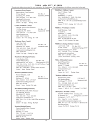 Guide to Vermont&#039;s Town Clerks, Treasurers &amp; County Clerks - Vermont, Page 12