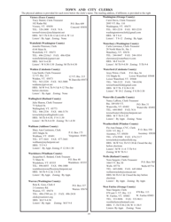 Guide to Vermont&#039;s Town Clerks, Treasurers &amp; County Clerks - Vermont, Page 19