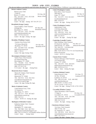 Guide to Vermont&#039;s Town Clerks, Treasurers &amp; County Clerks - Vermont, Page 6