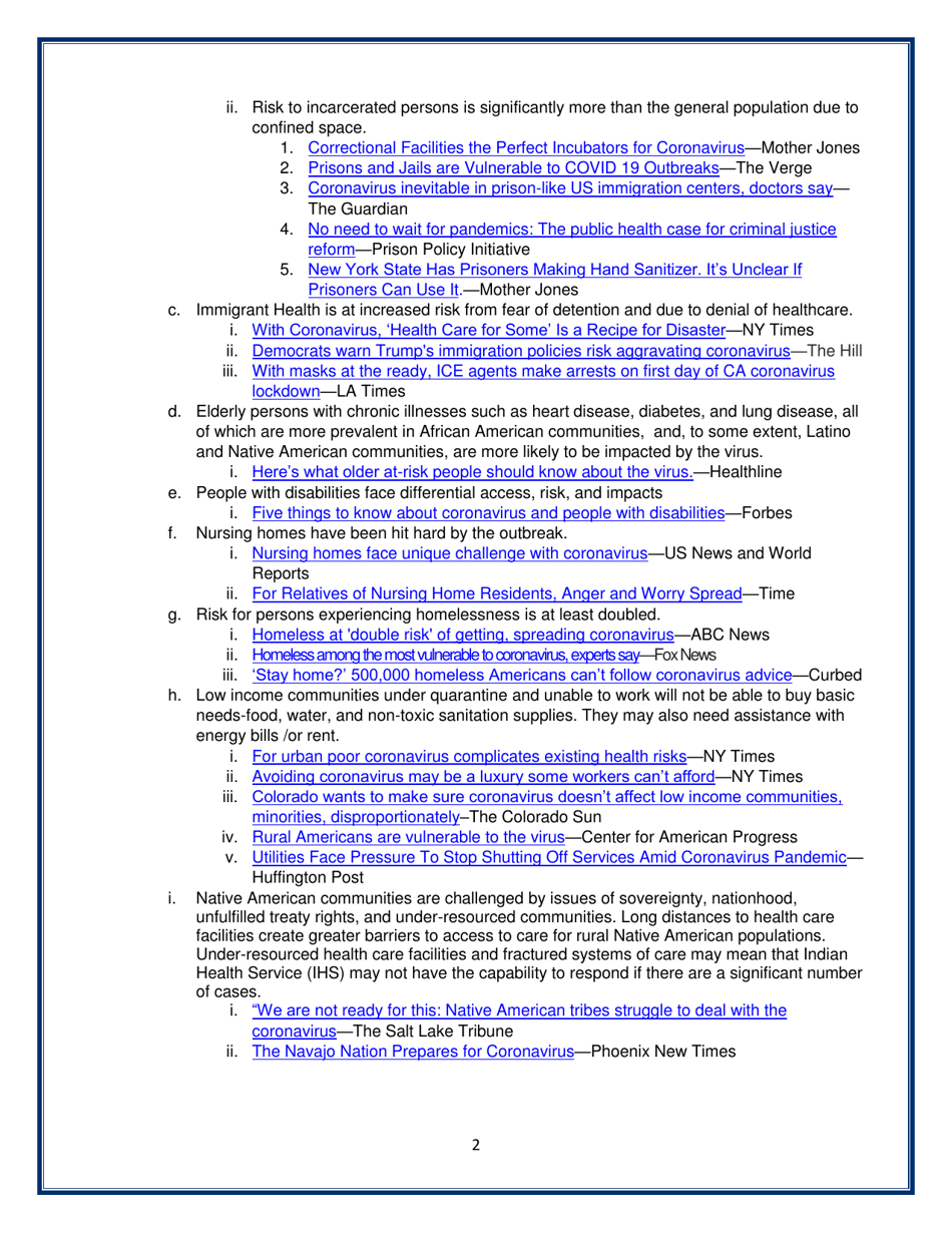 Ten Equity Implications of the Coronavirus Covid-19 Outbreak in the United States - National Association for the Advancement of Colored People, Page 3