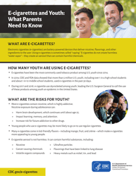 Document preview: E-Cigarettes and Youth: What Parents Need to Know