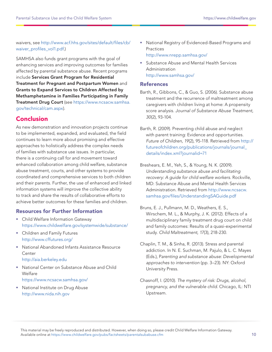 Parental Substance Use and the Child Welfare System, Page 10