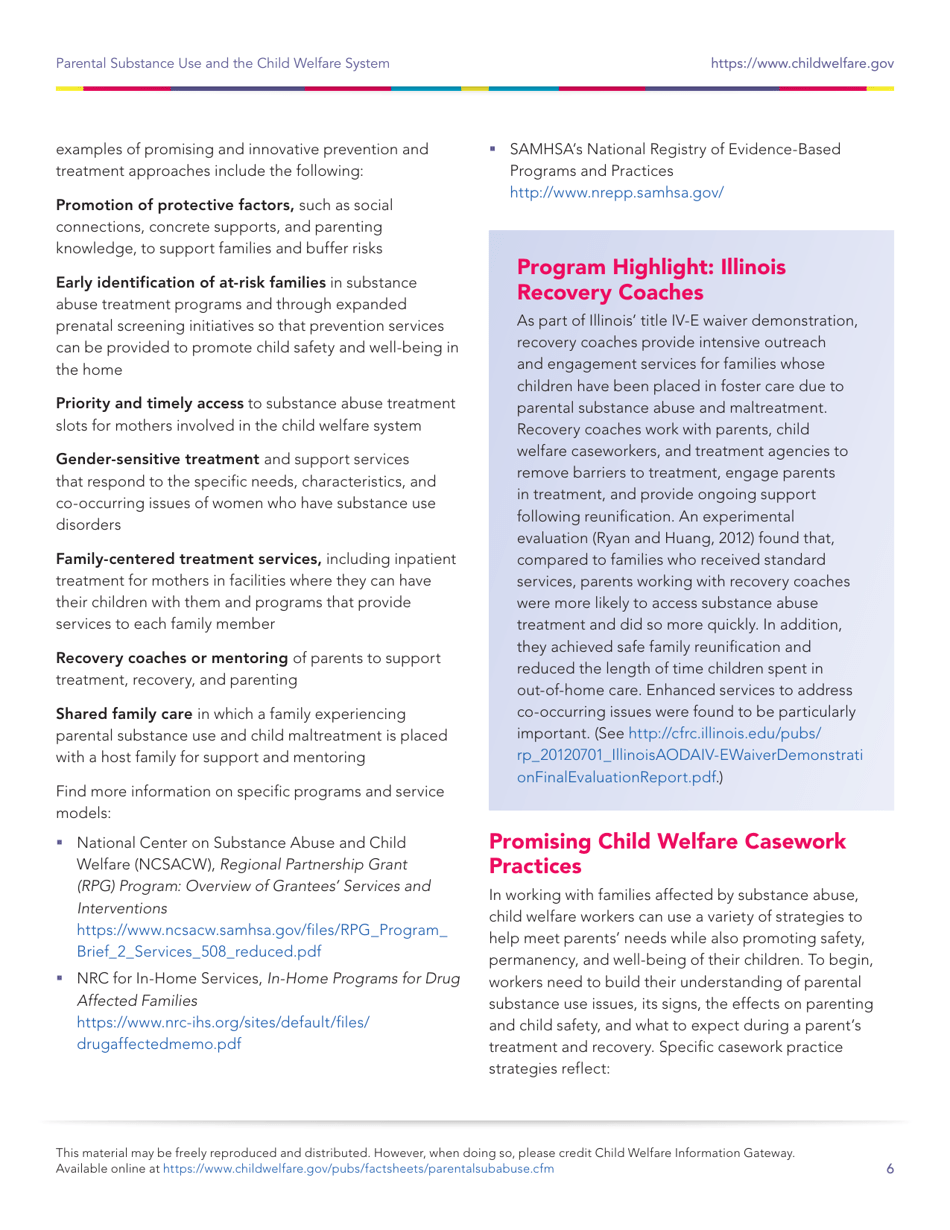 Parental Substance Use and the Child Welfare System, Page 6