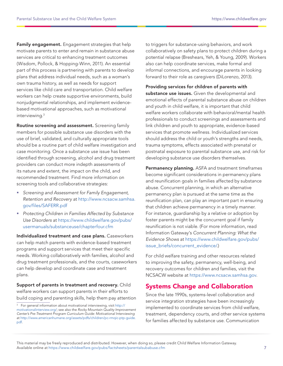 Parental Substance Use and the Child Welfare System, Page 7