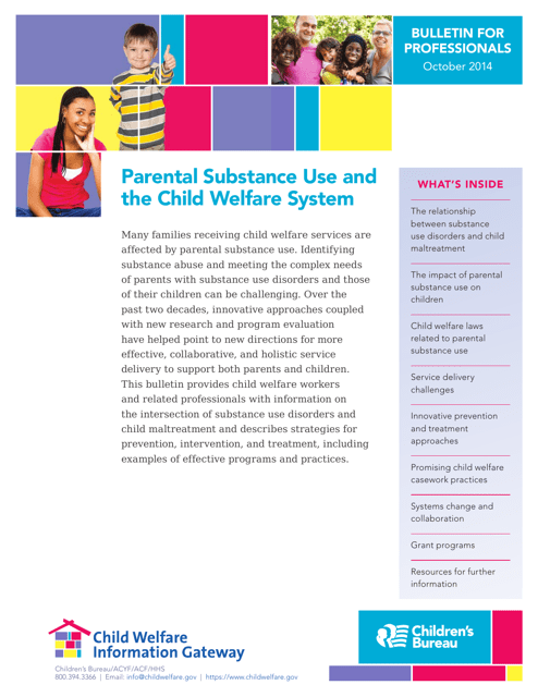 Parental Substance Use and the Child Welfare System Download Pdf