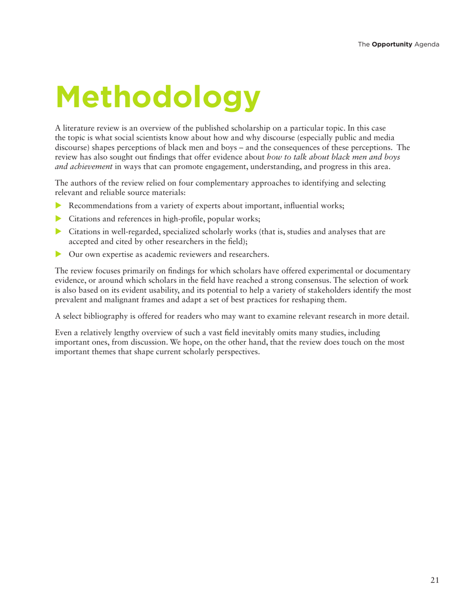 Social Science Literature Review: Media Representations and Impact on the Lives of Black Men and Boys, Page 12