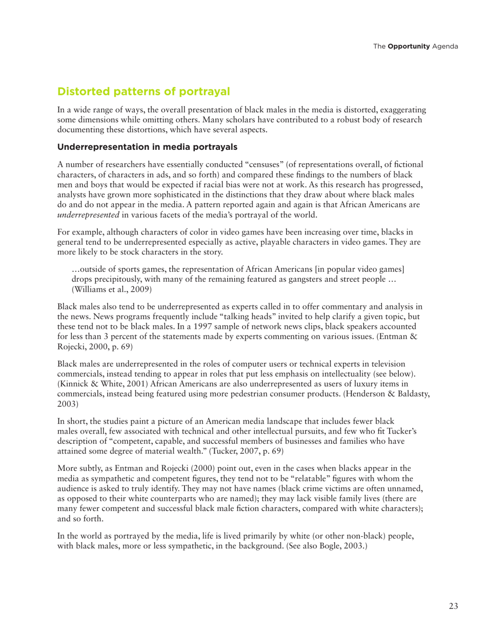 Social Science Literature Review: Media Representations and Impact on the Lives of Black Men and Boys, Page 14
