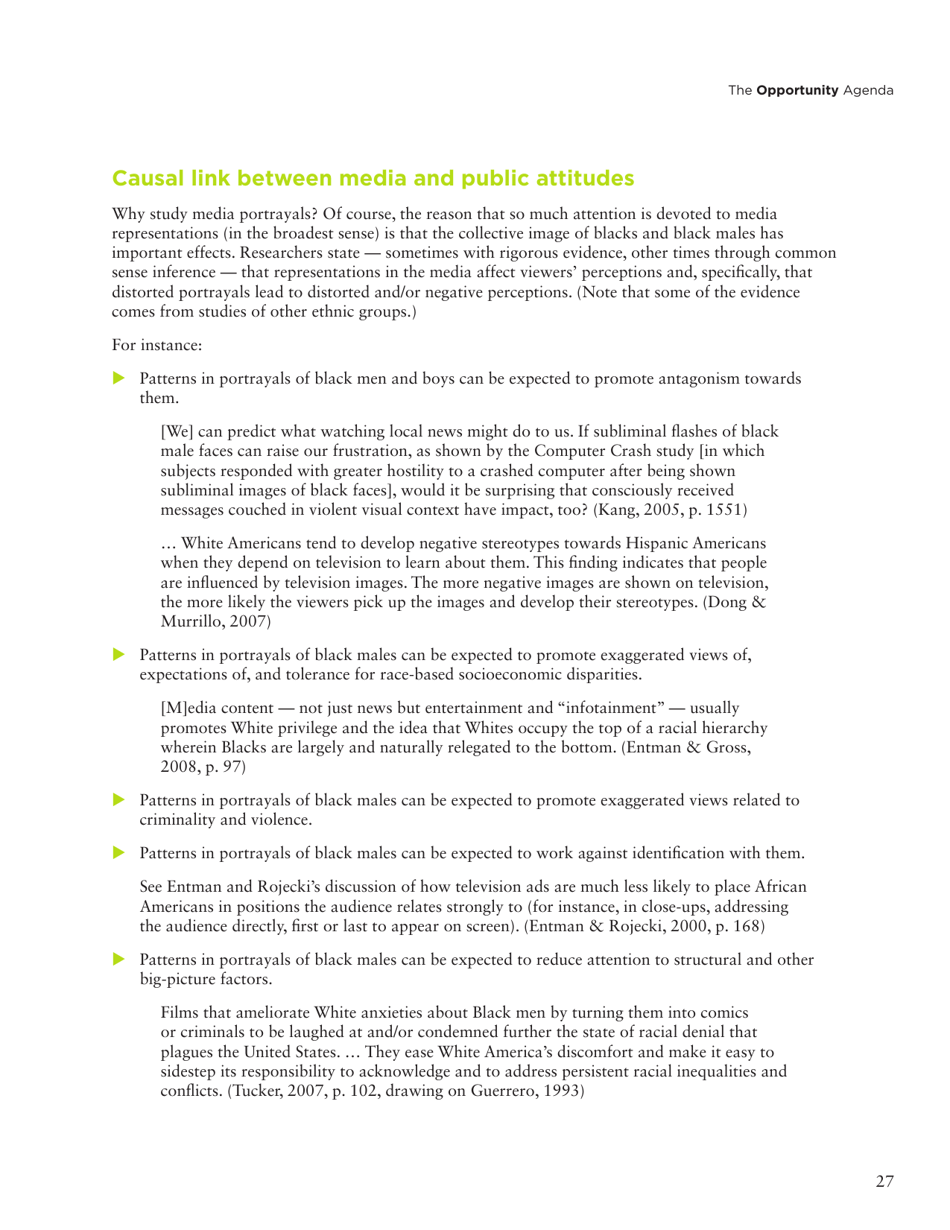 Social Science Literature Review: Media Representations and Impact on the Lives of Black Men and Boys, Page 18