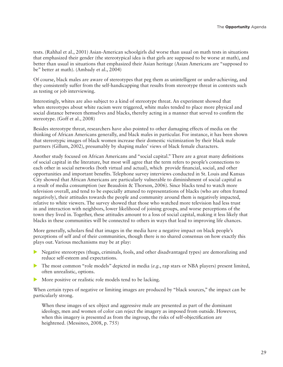 Social Science Literature Review: Media Representations and Impact on the Lives of Black Men and Boys, Page 20