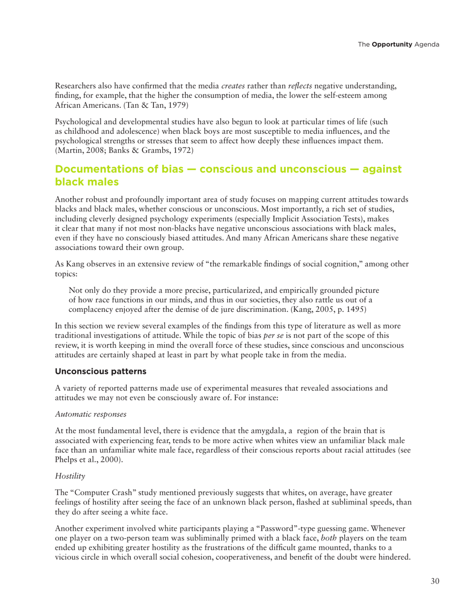 Social Science Literature Review: Media Representations and Impact on the Lives of Black Men and Boys, Page 21