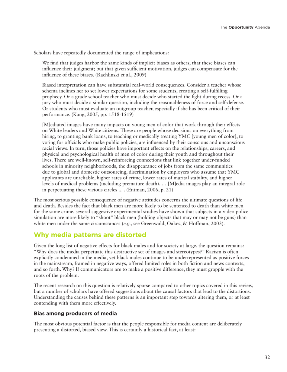 Social Science Literature Review: Media Representations and Impact on the Lives of Black Men and Boys, Page 23