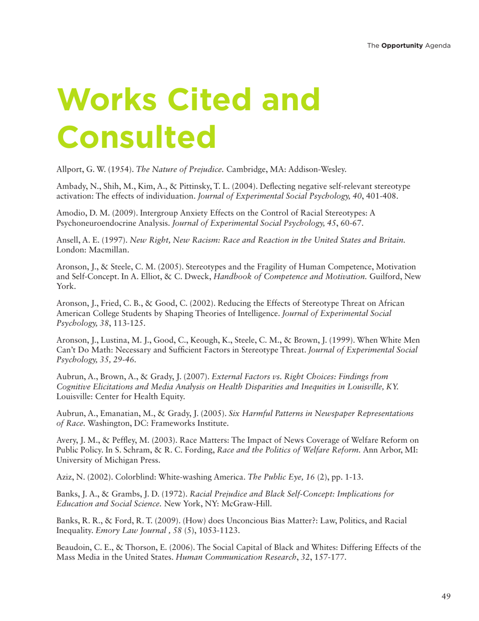 Social Science Literature Review: Media Representations and Impact on the Lives of Black Men and Boys, Page 40
