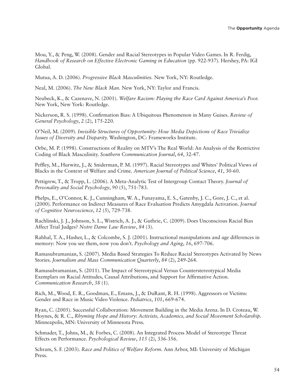 Social Science Literature Review: Media Representations and Impact on the Lives of Black Men and Boys, Page 45