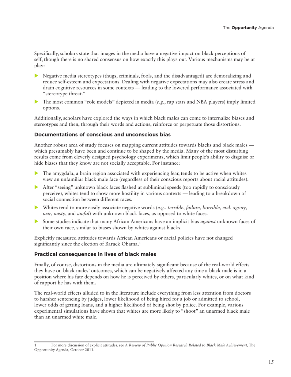 Social Science Literature Review: Media Representations and Impact on the Lives of Black Men and Boys, Page 6
