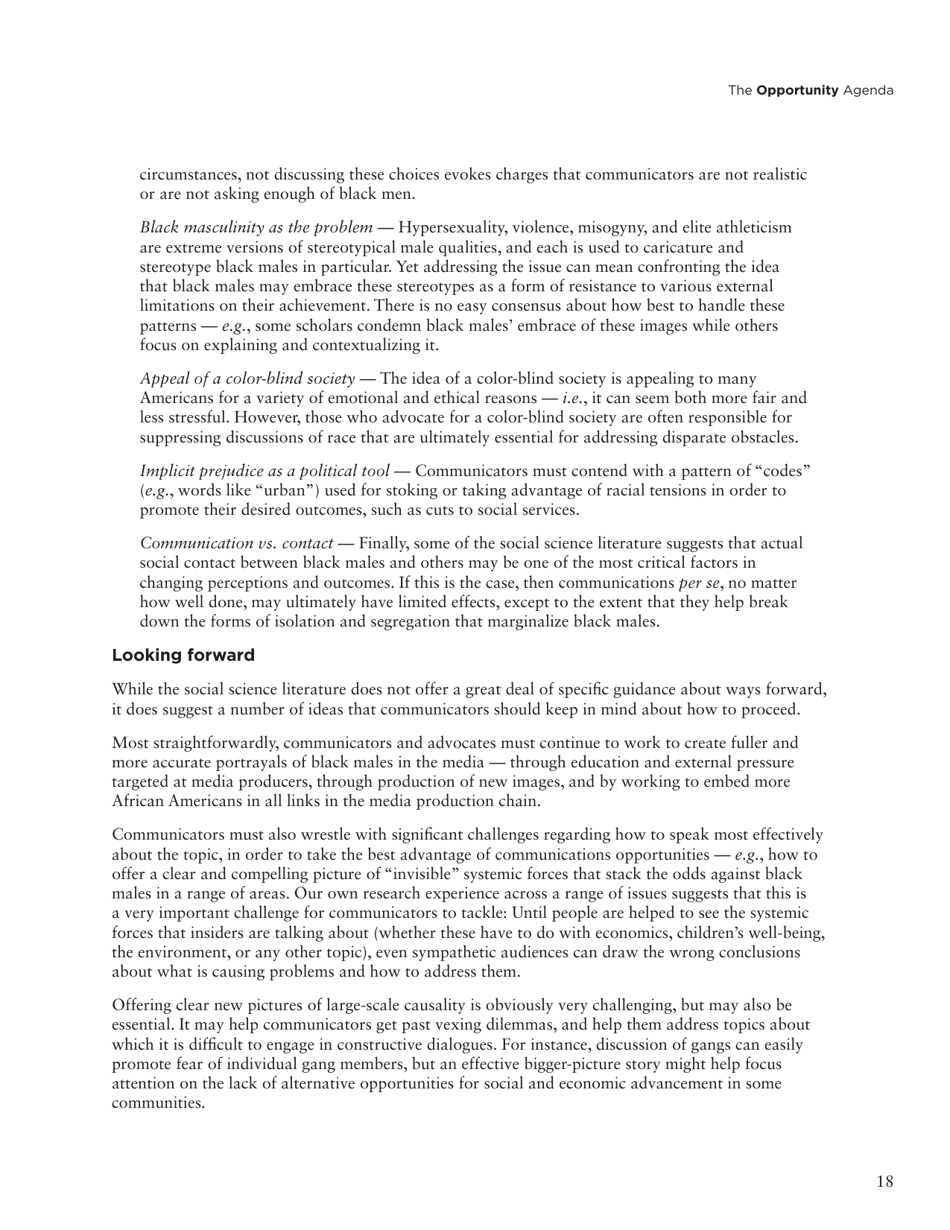 Social Science Literature Review: Media Representations and Impact on the Lives of Black Men and Boys, Page 9