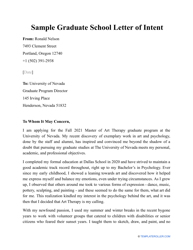 Sample Graduate School Letter of Intent