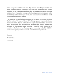 Sample Graduate School Letter of Intent, Page 2