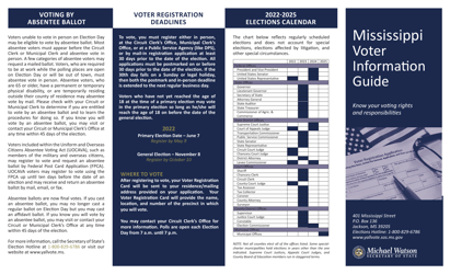 &quot;Mississippi Voter Information Guide&quot; - Mississippi, 2022