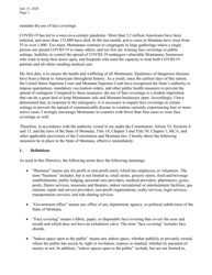 Directive Implementing Executive Orders 2-2020 and 3-2020 and Providing for the Mandatory Use of Face Coverings in Certain Settings - Montana, Page 2