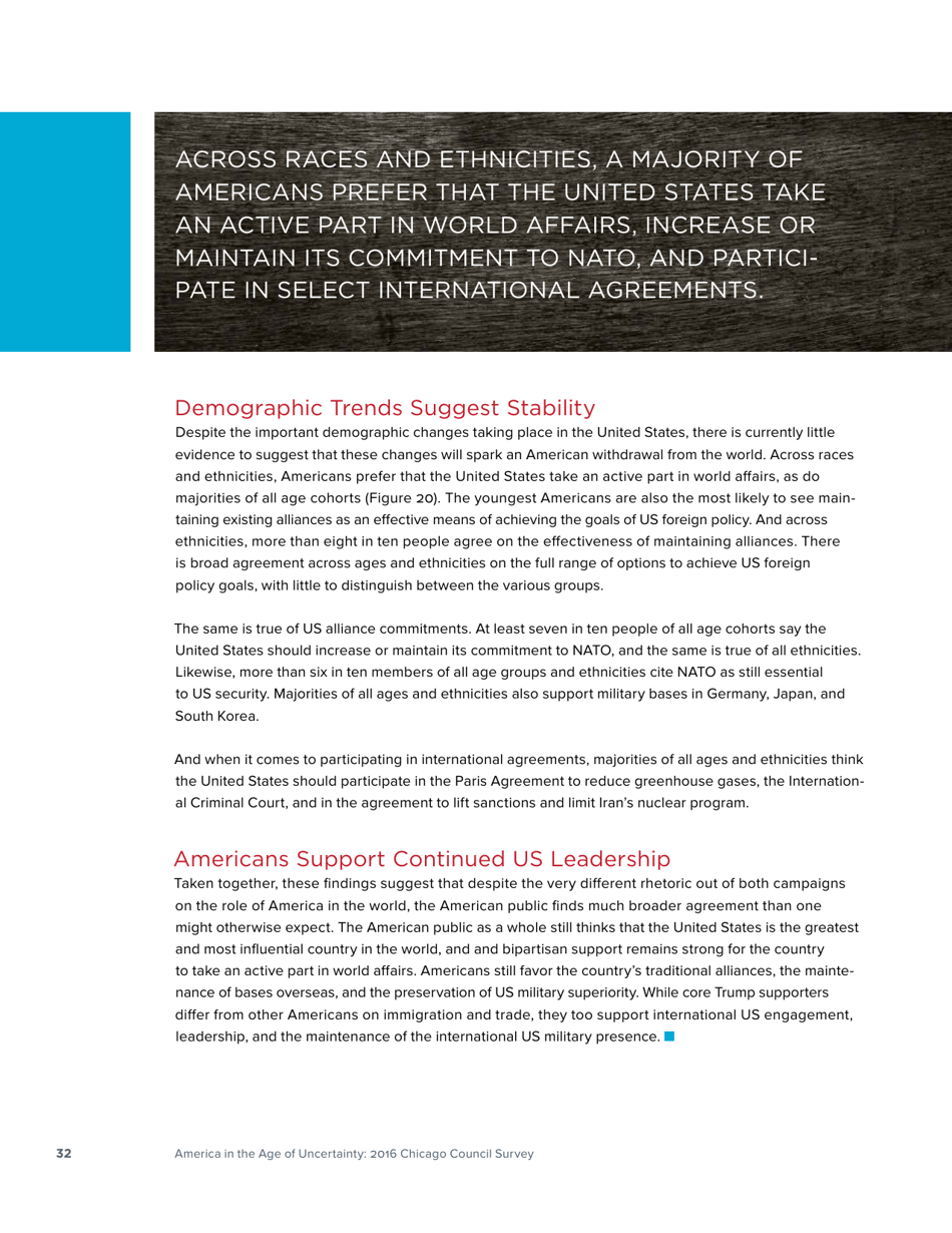 America in the Age of Uncertainty - Chicago Council Survey, Page 34