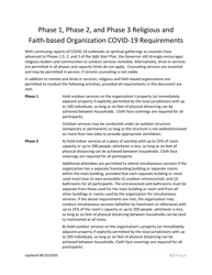 &quot;Phase 1, Phase 2, and Phase 3 Religious and Faith-Based Organization Covid-19 Requirements&quot; - Washington