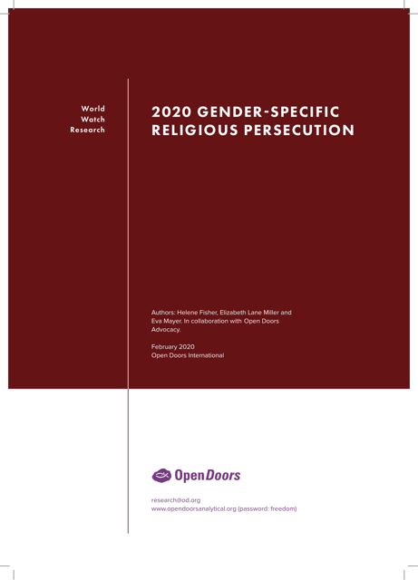 2020 Gender - Specific Religious Persecution
