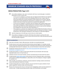 Minimum Standard Health Protocols - Checklist for Media Production - Texas, Page 2