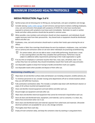Minimum Standard Health Protocols - Checklist for Media Production - Texas, Page 3