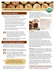 Labeling Organic Products Fact Sheet, Page 2
