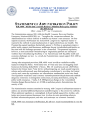 Statement of Administration Policy: H.r. 6800 - Health and Economic Recovery Omnibus Emergency Solutions (Heroes) Act