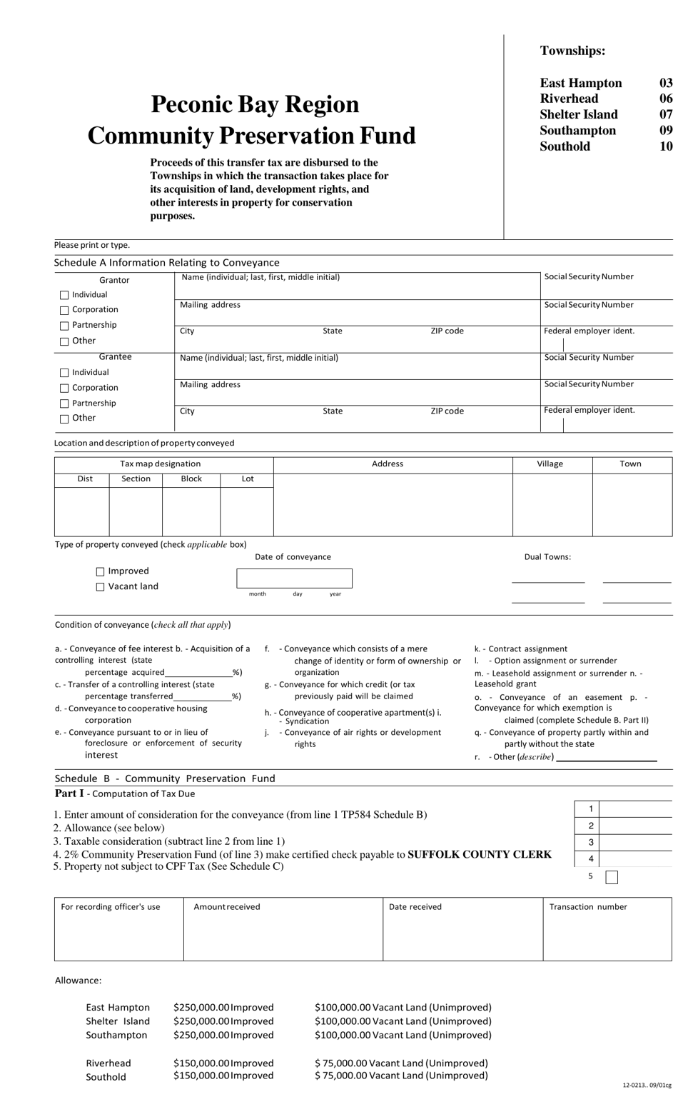 Suffolk County, New York Peconic Bay Region Community Preservation Form Fill Out, Sign Online