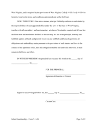 Form 7 Bond for Minor Guardian Appointment (Cash Bond Form) - West Virginia, Page 2