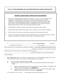 Form GC4 Evaluation Report of Licensed Physician/Psychologist - West Virginia