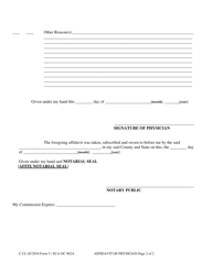 Form GC5 Affidavit of Physician - West Virginia, Page 2