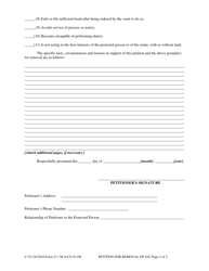 Form GC21 Petition for Removal of Guardian/Conservator - West Virginia, Page 2