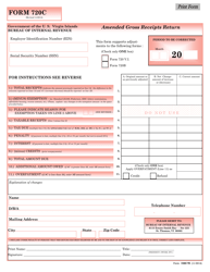 Form 720C Amended Gross Receipts Return - Virgin Islands