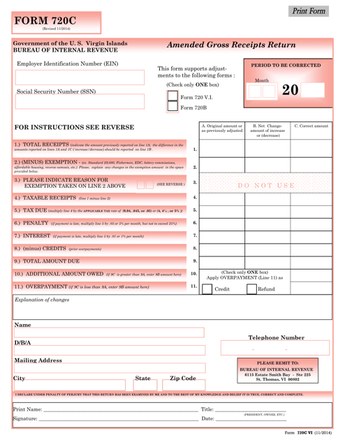 Form 720C  Printable Pdf