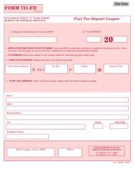 Form 721-FD &quot;Fuel Tax Deposit Coupon&quot; - Virgin Islands