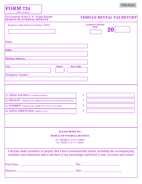 Form 724  Printable Pdf