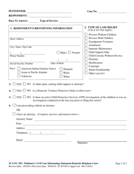 Form SCA-FC-103 Petitioner&#039;s Civil Case Information Statement Domestic Relations Cases - West Virginia, Page 2