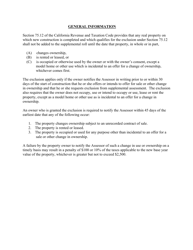 Claim for Exclusion From Supplemental Assessment for New Construction - California, Page 2