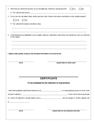 Appendix B Post-conviction Habeas Corpus Form - Application to Proceed in Forma Pauperis and Affidavit - West Virginia, Page 2