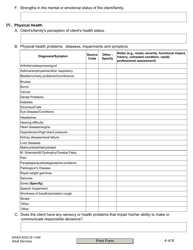 Form DAAS-6220 Adult Services Functional Assessment - North Carolina, Page 4