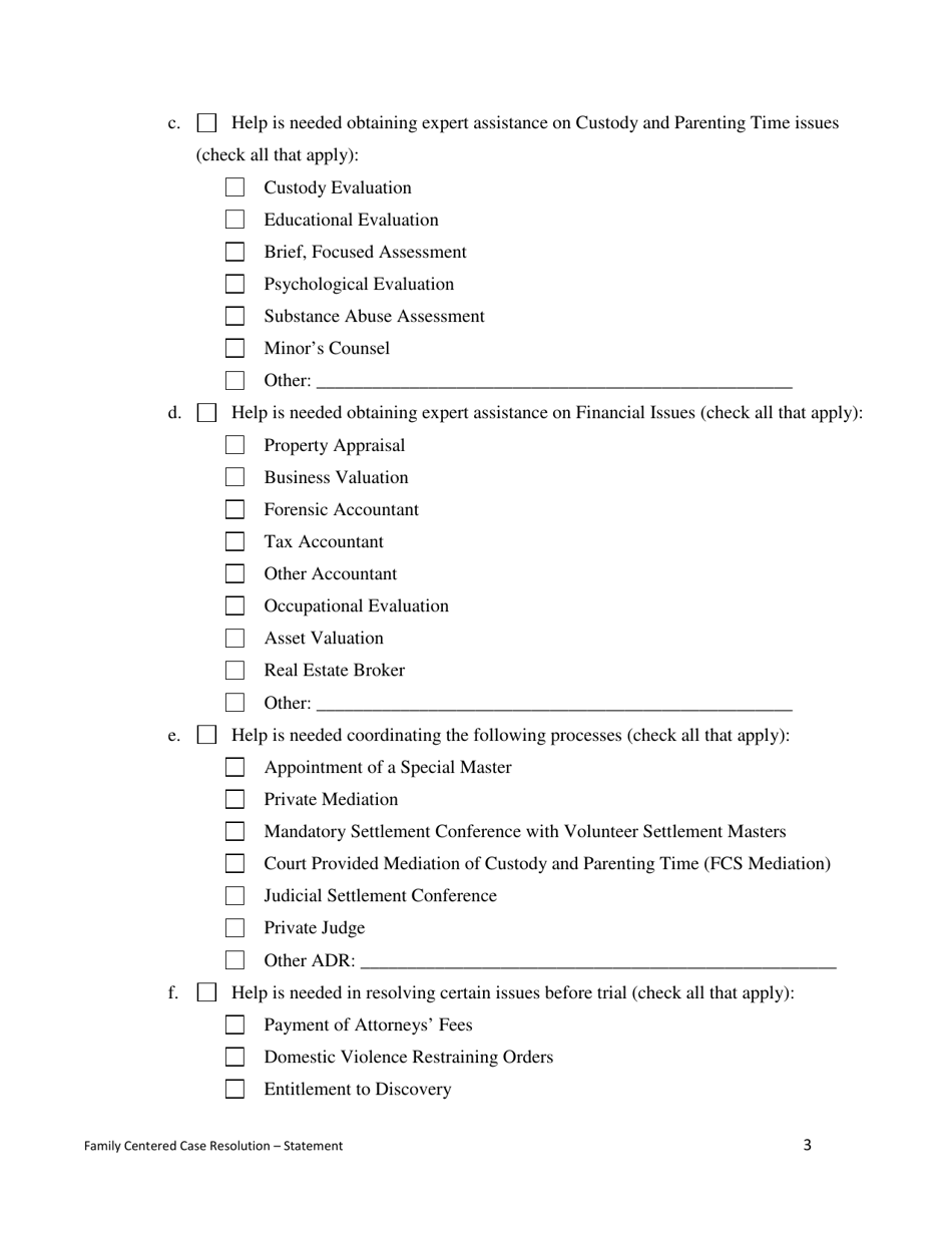 Family Centered Case Resolution (Fccr) Statement - County of San Francisco, California, Page 3
