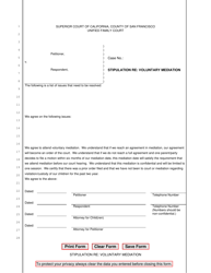 Document preview: Stipulation Re: Voluntary Mediation - County of San Francisco, California