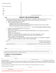 Document preview: Trust Transfer Deed - California