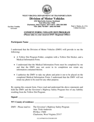 Document preview: Consent Form - Yellow Dot Program - West Virginia