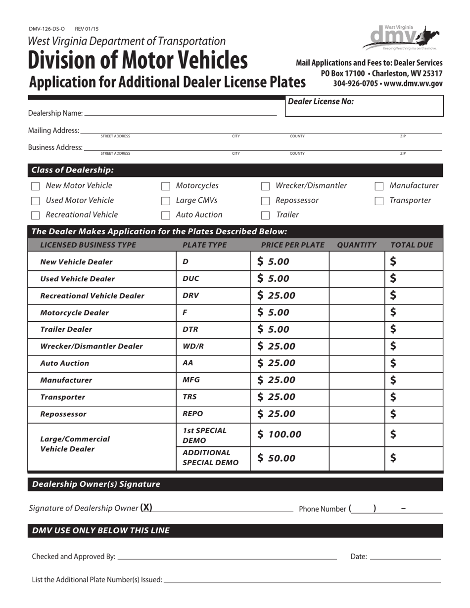 Form DMV126DSO Fill Out, Sign Online and Download Printable PDF